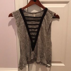 Never Worn: Grey Tank with Black detailing